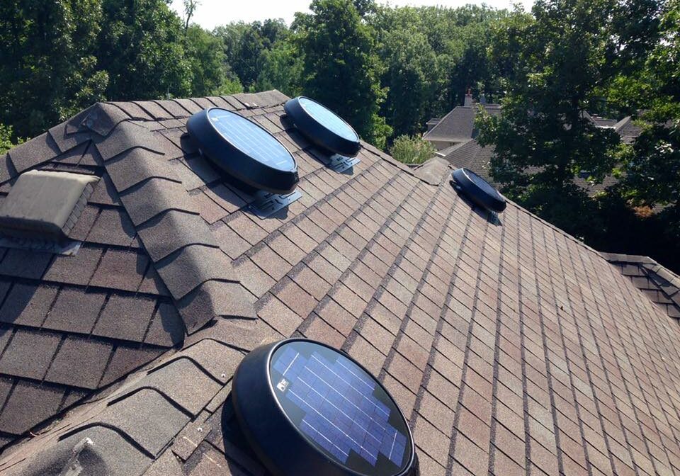 norml pitch solar attic fan roofs